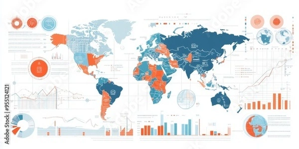 Fototapeta Infographic illustrating the importance of economic indicators and their impact on the economy clear and educational visual representation