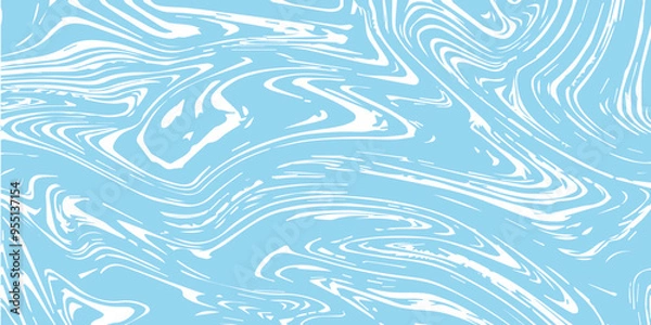 Fototapeta Abstract Pattern white and blue marble texture and background. Liquify Swirl blue and white color art. acrylic pours liquid marble surface design.	
