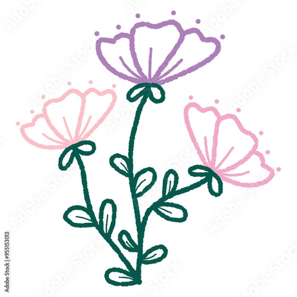Fototapeta Doodle Flower Hand Drawn Illustration