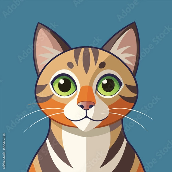 Fototapeta color flower cat illustration vector design 