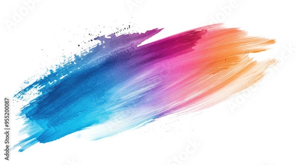 Obraz brush strokes background, rainbow colors, isolated on transparent, for design