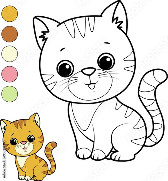 Fototapeta Coloring kitten