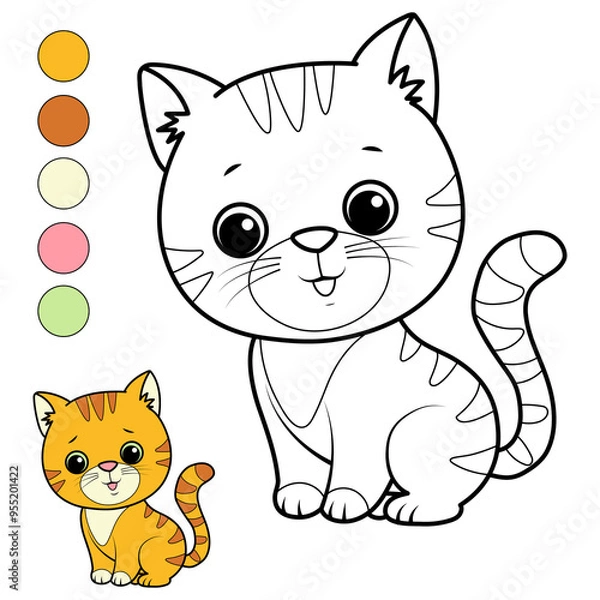 Obraz Coloring kitten