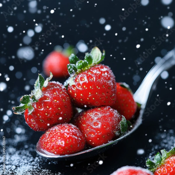 Fototapeta Sugared Strawberries.
