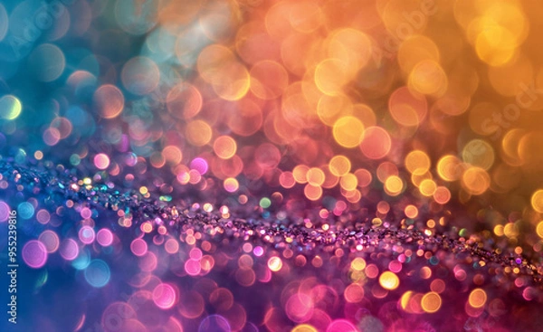 Obraz a blurry image of a colorful background with many lights on it and a blurry background with a blurry background