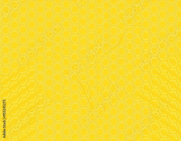 Fototapeta Geometric Honeycomb Pattern Abstract Yellow Hexagon Texture Background with Modern Clean Design