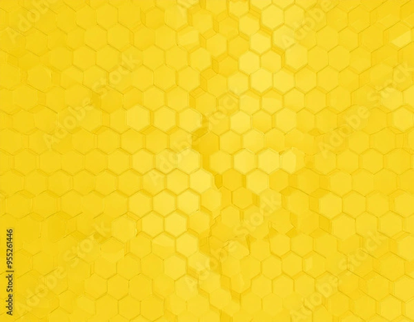Fototapeta Geometric Honeycomb Pattern Abstract Yellow Hexagon Texture Background with Modern Clean Design