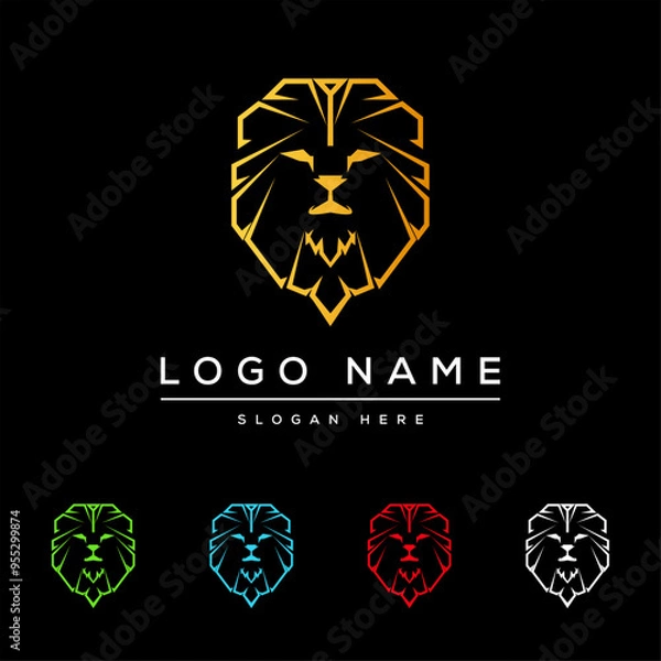 Obraz vector lion face logo design
