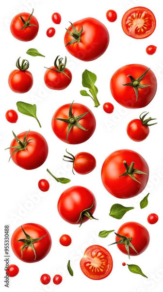Fototapeta Fresh Red Tomatoes on Transparent Background