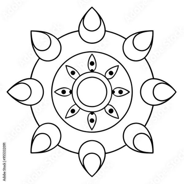 Obraz Moon Phase Mandalas Artistic Vector Illustration of Lunar Cycles