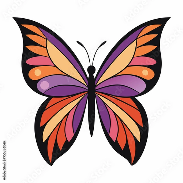 Fototapeta A beautiful monarch butterfly isolated on white background. Generative Ai