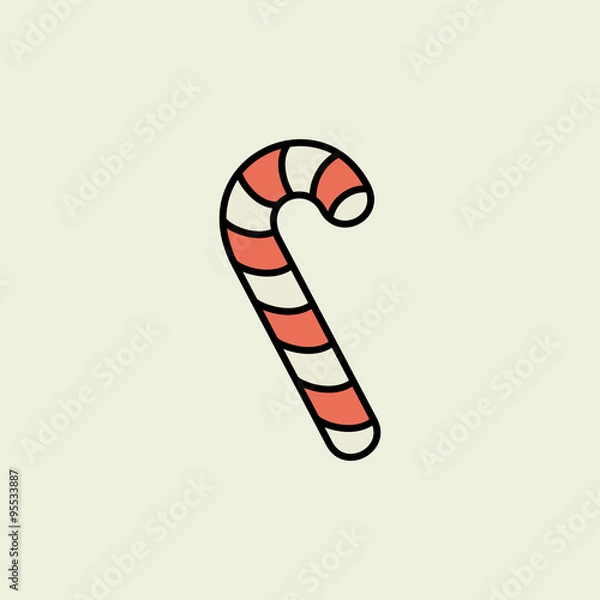 Obraz Christmas candy cane icon