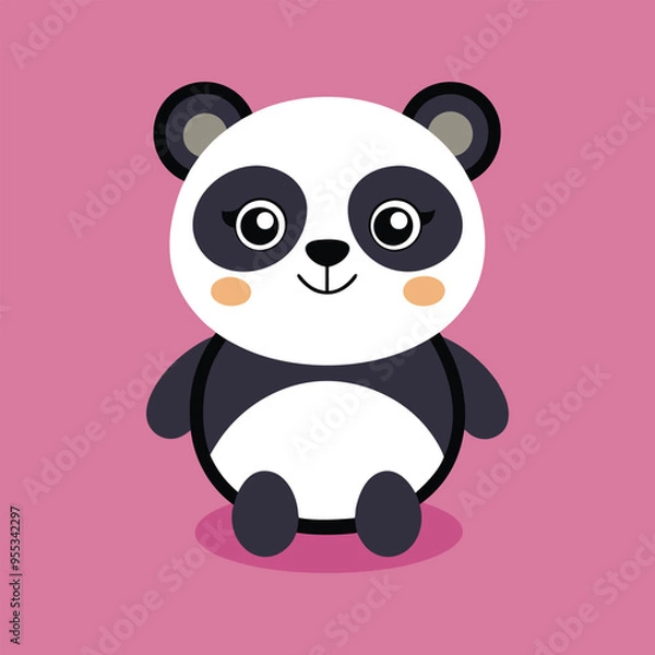Fototapeta Cure Panda vector art style illustration