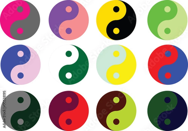Obraz Yin Yang  in multicolor