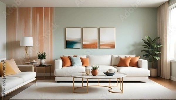 Obraz Photo interior modern design room 3d illustration