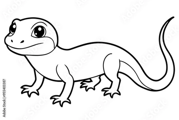 Fototapeta Cute Lizard Vector Art on White Background