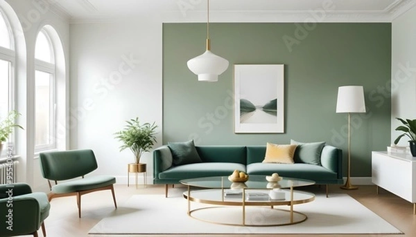 Fototapeta Photo interior modern design room 3d illustration