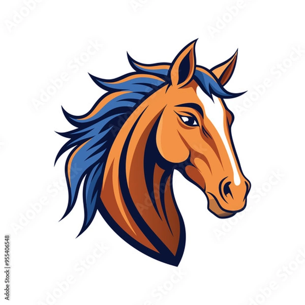 Obraz Horse head color vector illustration design