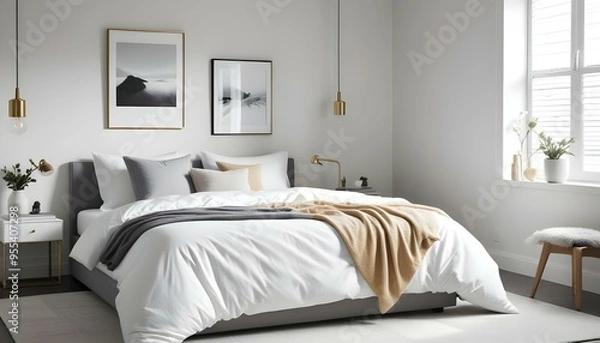 Obraz Photo interior modern design room 3d illustration