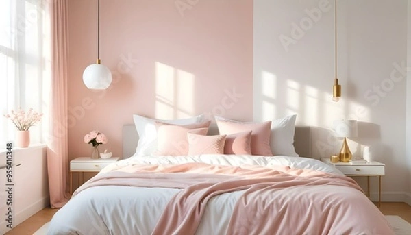 Fototapeta Photo interior modern design room 3d illustration