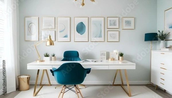 Fototapeta Photo interior modern design room 3d illustration