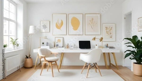 Fototapeta Photo interior modern design room 3d illustration