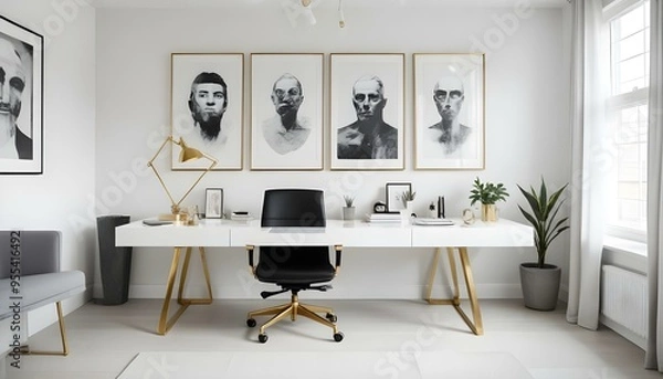 Obraz Photo interior modern design room 3d illustration