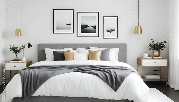 Obraz Photo interior modern design room 3d illustration