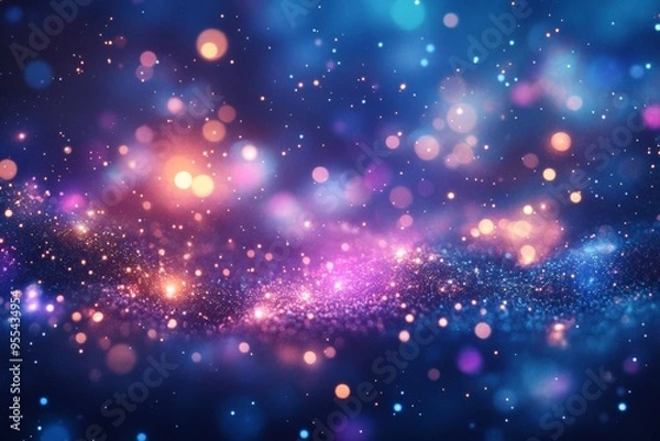 Fototapeta A mesmerizing view of a cosmic galaxy filled with sparkling stars and glowing nebulas, showcasing the beauty of the universe.