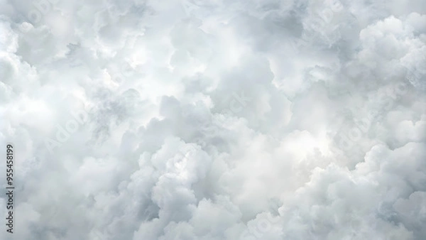 Obraz Celestial Veil: A soft, ethereal glow pierces through a dramatic expanse of clouds, creating a breathtaking celestial tableau.