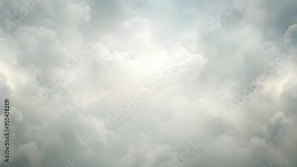 Obraz Celestial Veil: A soft, ethereal glow pierces through a dramatic expanse of clouds, creating a breathtaking celestial tableau.