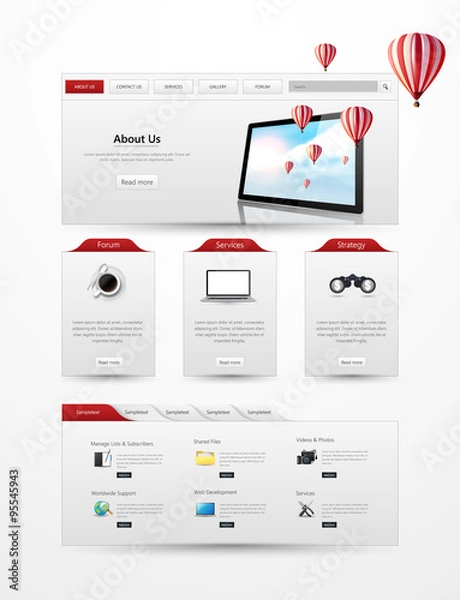 Fototapeta Modern website elements, vector illustration
