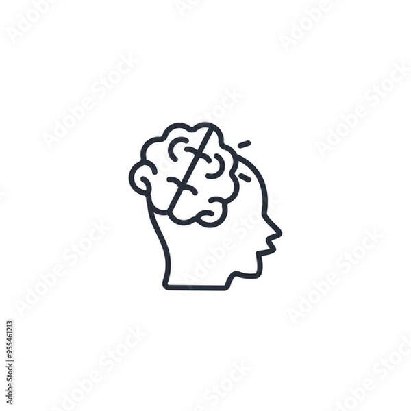 Fototapeta head icon. vector.Editable stroke.linear style sign for use web design,logo.Symbol illustration.