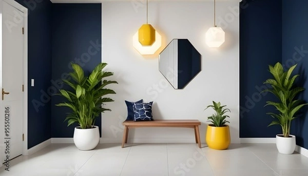 Fototapeta Photo interior modern design room 3d illustration