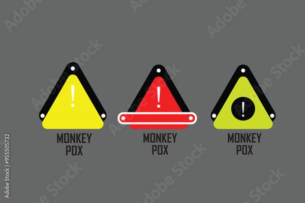 Obraz monkey pox mpox warning sign icon logo vector design