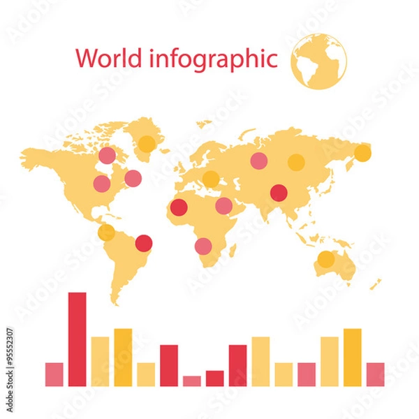 Fototapeta World infographic