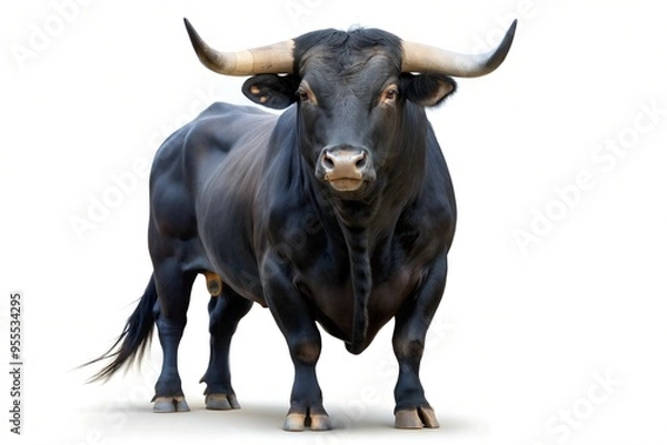 Fototapeta Bull isolated on a pure white background
