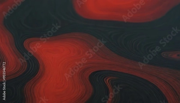 Fototapeta Abstract red and black swirled pattern with fine lines.