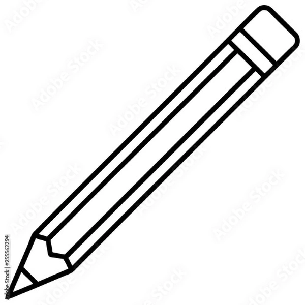 Fototapeta Vector Art Pencil Icon in Serious Style