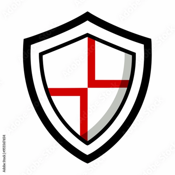 Obraz Vector Art Shield Icon on White Background