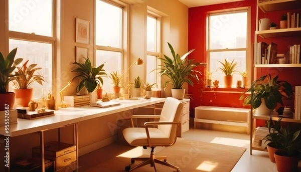 Fototapeta Photo interior modern design room 3d illustration