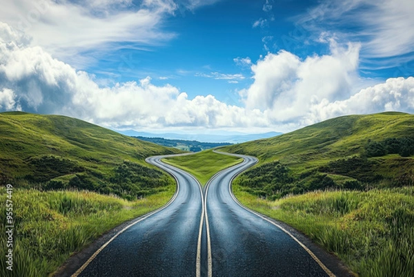 Obraz The road is divided into two trails