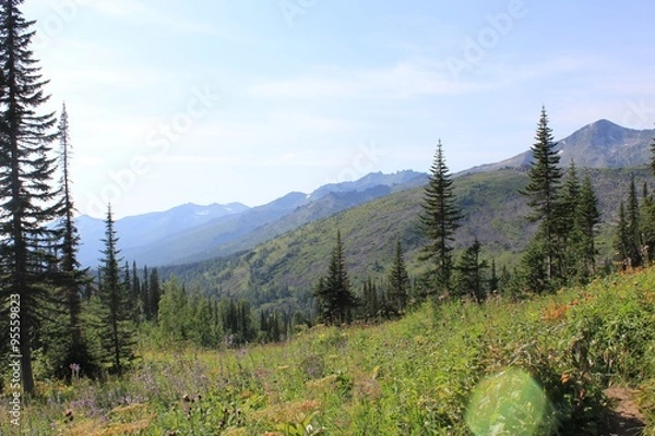 Obraz Панорама Кузнецкий Алатау с Караташского перевала