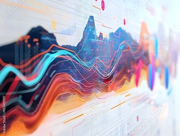 Fototapeta Intricate Data Visualization Depicting Website Optimization Factors