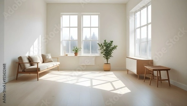 Fototapeta Photo interior modern design room 3d illustration