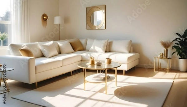 Fototapeta Photo interior modern design room 3d illustration