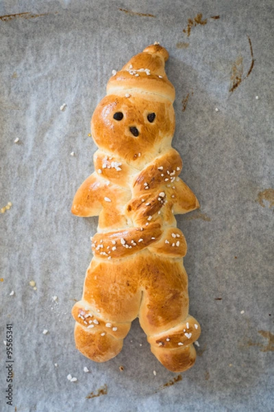 Fototapeta Traditional man-shaped bread baked for St Nicholas day in german-speaking countries