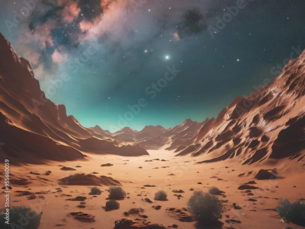 Fototapeta lush landscape on an alien planet