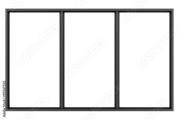 Obraz czarne metalowe okno na białym tle