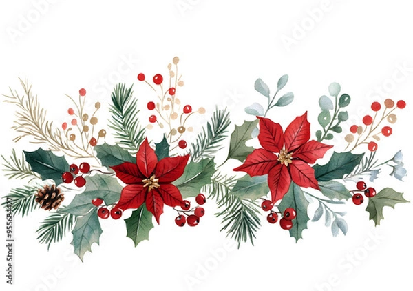Fototapeta Weihnachtliche Umrandung, made by AI
